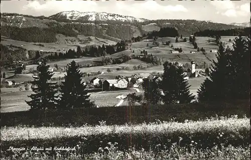 Oberreute Panorama mit Hochhaederich Allgaeuer Alpen Kat. Oberreute