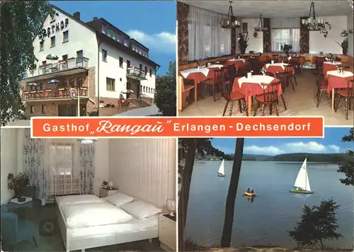 Dechsendorf Gasthof Rangau Uferpartie am See Kat. Erlangen