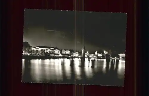 Lindau Bodensee bei Nacht Kat. Lindau (Bodensee)