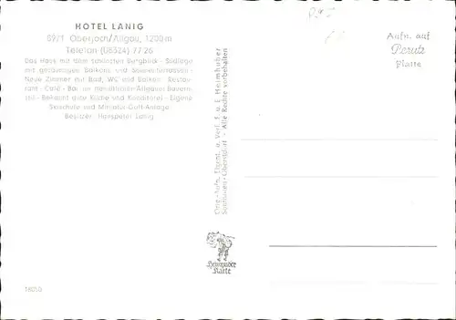 Oberjoch Hotel Lanig Restaurant Kat. Bad Hindelang