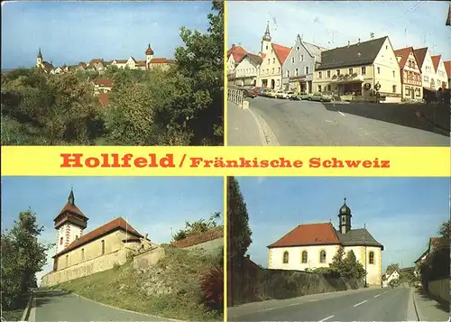 Hollfeld Strassenpartie Kirche Turm Luftkurort Kat. Hollfeld