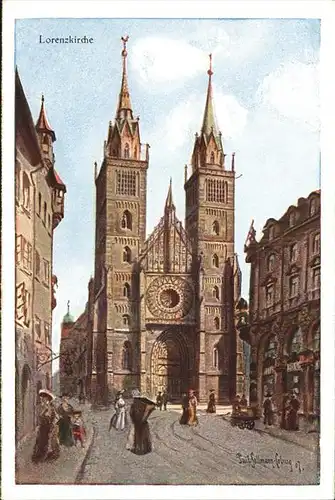 Nuernberg Lorenzkirche Kuenstlerkarte Paul Sollmann Kat. Nuernberg