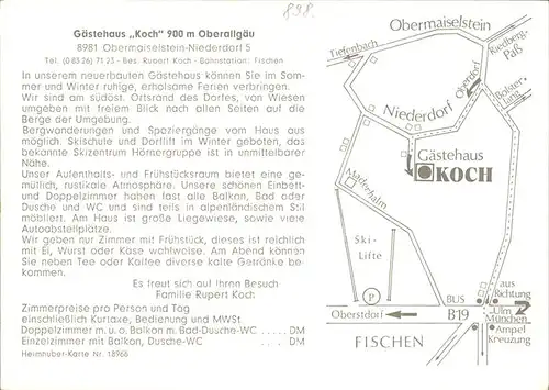 Niederdorf Obermaiselstein Gaestehaus Koch Kat. Obermaiselstein