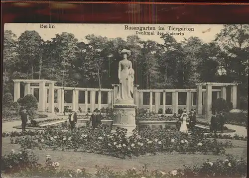 Berlin Rosengarten im Tiergarten Denkmal der Kaiserin Feldpost Kat. Berlin