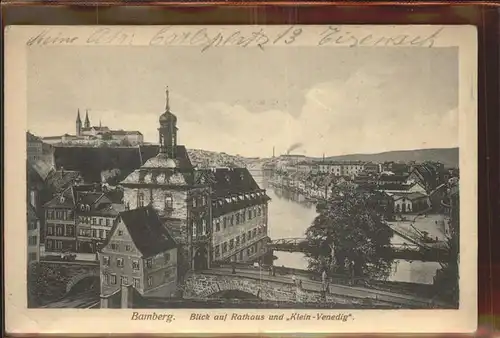 Bamberg Blick auf Rathaus und Klein Venedig Feldpost Kat. Bamberg