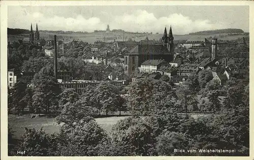 Hof Bayern Blick vom Weisheitstempel Kirche Kat. Hof