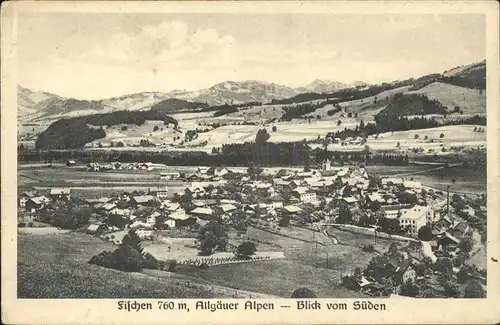 Fischen Allgaeu Panorama mit Allgaeuer Alpen Kat. Fischen i.Allgaeu
