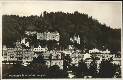 Marienbad Tschechien Blick auf Kirchenplatz Kat. Marianske Lazne