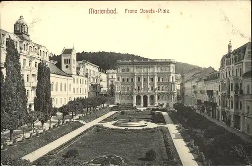 Marienbad Tschechien Franz Josefs Platz Brunnen Boehmen Kat. Marianske Lazne