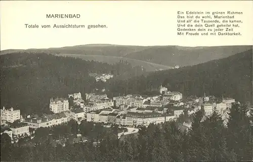 Marienbad Tschechien Gesamtansicht vom Aussichtsturm Boehmen Kat. Marianske Lazne