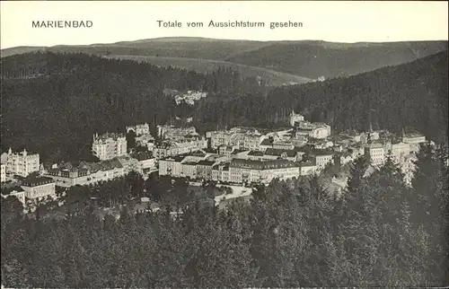 Marienbad Tschechien Teilansicht Blick vom Aussichtsturm Boehmen Kat. Marianske Lazne