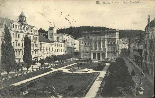 Marienbad Tschechien Kaiser Franz Josefs Platz Brunnen Boehmen Kat. Marianske Lazne