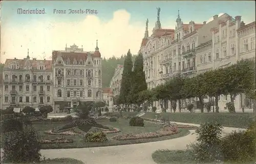 Marienbad Tschechien Kaiser Franz Josefs Platz Brunnen Boehmen Kat. Marianske Lazne