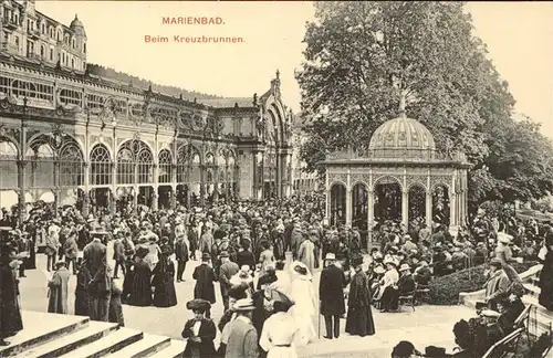 Marienbad Tschechien Konzert am Kreuzbrunnen Boehmen Kat. Marianske Lazne