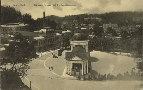 Marienbad Tschechien Kurhaus Neubad und Ferdinandsbrunnen Boehmen Kat. Marianske Lazne