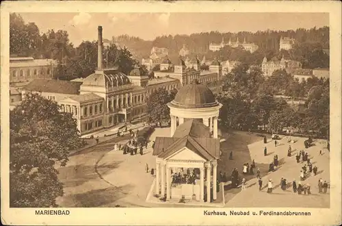 Marienbad Tschechien Kurhaus Neubad und Ferdinandsbrunnen Boehmen Kat. Marianske Lazne