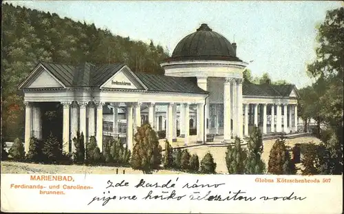 Marienbad Tschechien Ferdinands und Carolinenbrunnen Boehmen Kat. Marianske Lazne