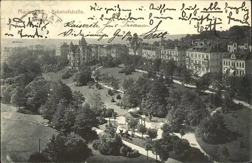 Marienbad Tschechien Bahnhofstrasse Park Boehmen Kat. Marianske Lazne