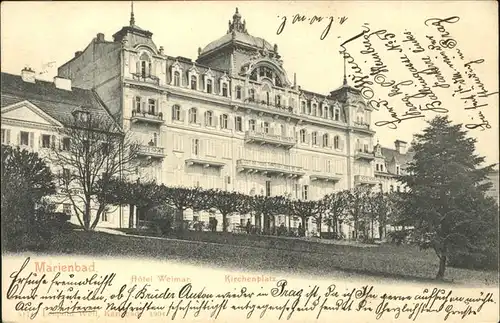 Marienbad Tschechien Hotel Weimar Kirchenplatz Boehmen Kat. Marianske Lazne