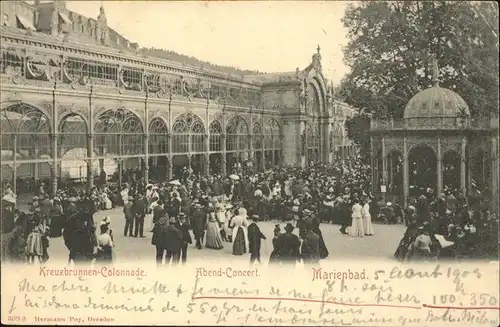 Marienbad Tschechien Abendkonzert bei den Kreuzbrunnen Kolonnaden Boehmen Kat. Marianske Lazne