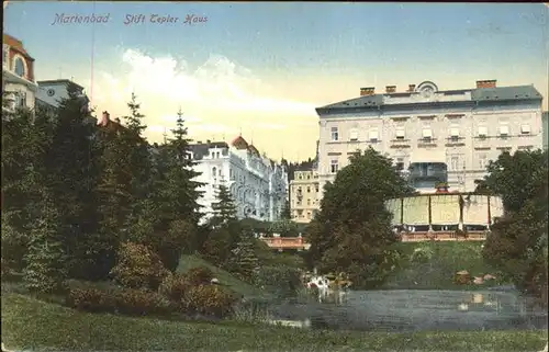 Marienbad Tschechien Stift Tepler Haus Teich Boehmen Kat. Marianske Lazne