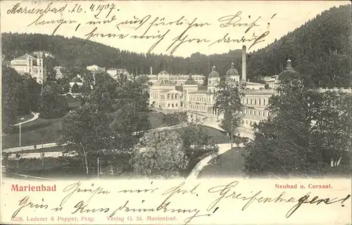 Marienbad Tschechien Neubad und Cursaal Boehmen Kat. Marianske Lazne