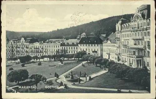 Marienbad Tschechien Goetheplatz Brunnen Boehmen  Kat. Marianske Lazne