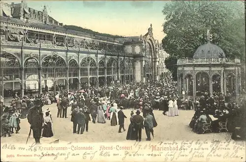 Marienbad Tschechien Abendkonzert bei den Kreuzbrunnen Kolonnaden Boehmen Kat. Marianske Lazne