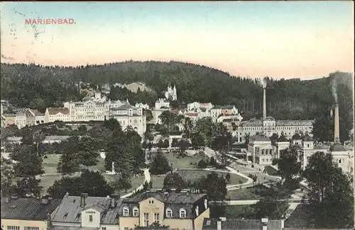 Marienbad Tschechien Teilansicht Park Boehmen Kuenstlerkarte Kat. Marianske Lazne