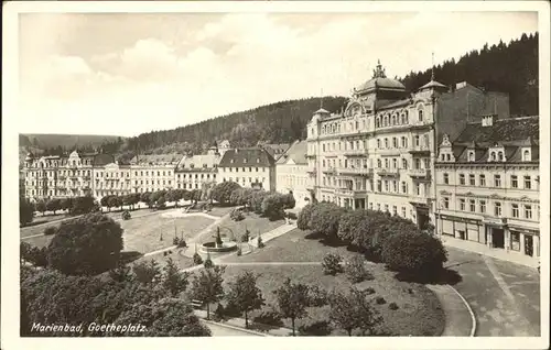 Marienbad Tschechien Goetheplatz Brunnen Boehmen Kat. Marianske Lazne