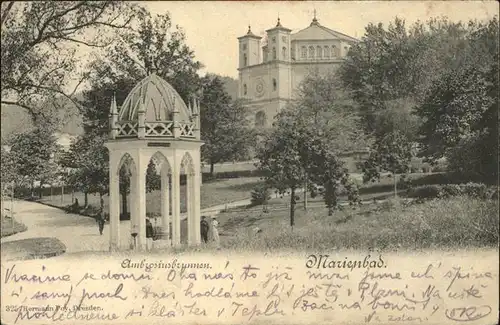 Marienbad Tschechien Ambrosiusbrunnen Katholische Kirche Boehmen Kat. Marianske Lazne