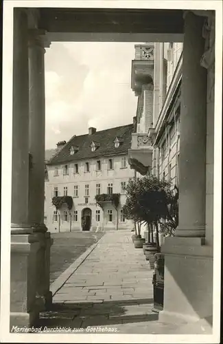 Marienbad Tschechien Durchblick zum Goethehaus Boehmen Kat. Marianske Lazne