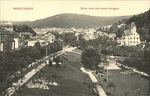 Marienbad Tschechien Blick ueber die neuen Anlagen Park Boehmen Kat. Marianske Lazne