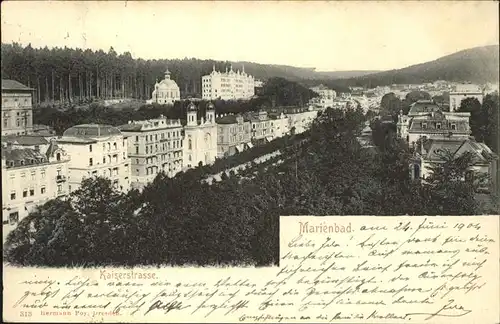 Marienbad Tschechien Kaiserstrasse mit Parkanlage Boehmen Kat. Marianske Lazne