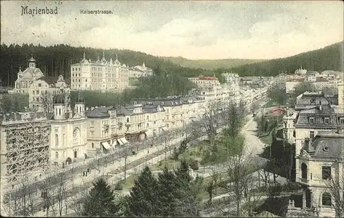 Marienbad Tschechien Kaiserstrasse mit Parkanlage Boehmen Kat. Marianske Lazne