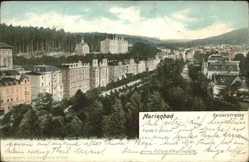 Marienbad Tschechien Kaiserstrasse mit Parkanlage Boehmen Kat. Marianske Lazne