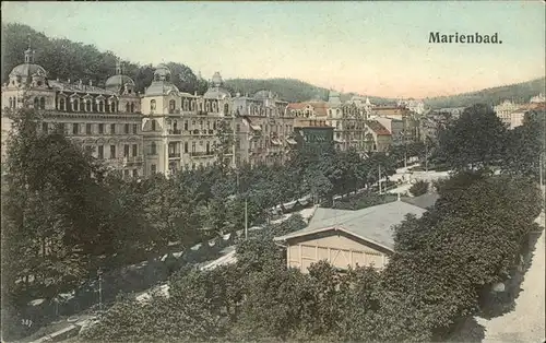 Marienbad Tschechien Kaiserstrasse mit Parkanlage Boehmen Kat. Marianske Lazne