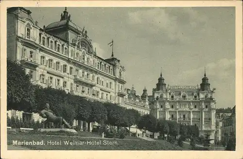 Marienbad Tschechien Hotel Weimar Hotel Stern Goethedenkmal Boehmen Kat. Marianske Lazne