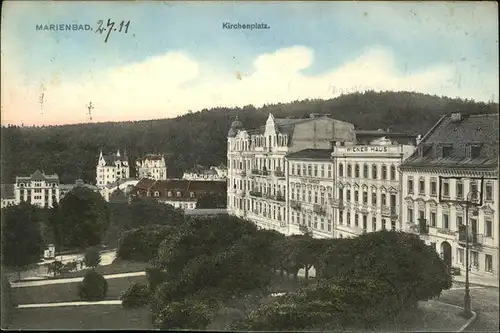 Marienbad Tschechien Kirchenplatz Park Wiener Haus Boehmen Kat. Marianske Lazne