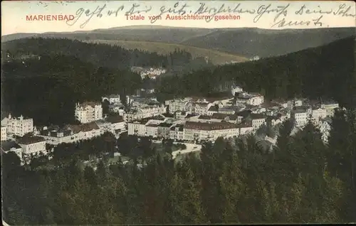 Marienbad Tschechien Panorama vom Aussichtsturm Boehmen Kat. Marianske Lazne