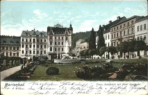 Marienbad Tschechien Kaiser Franz Josefs Platz Hotel Egerlaender Brunnen Boehmen Kat. Marianske Lazne