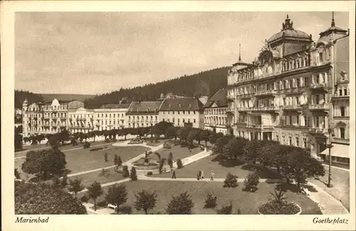 Marienbad Tschechien Goetheplatz mit Hotel Weimar Boehmen Kat. Marianske Lazne