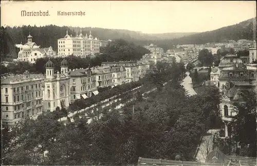 Marienbad Tschechien Kaiserstrasse mit Parkanlage Boehmen Kat. Marianske Lazne