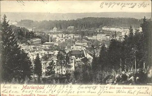Marienbad Tschechien Blick vom Steinbruch Boehmen Kat. Marianske Lazne
