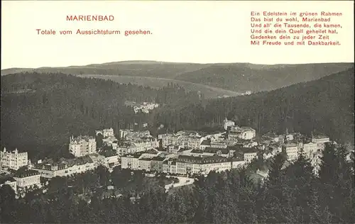 Marienbad Tschechien Panorama Blick vom Aussichtsturm Boehmen Kat. Marianske Lazne