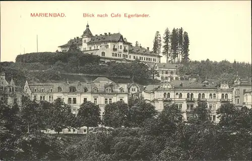 Marienbad Tschechien Blick nach Hoehenhotel Cafe Egerlaender Kat. Marianske Lazne