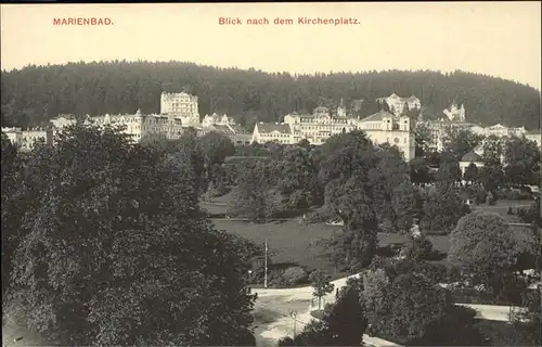 Marienbad Tschechien Blick nach Kirchenplatz Park Boehmen Kat. Marianske Lazne