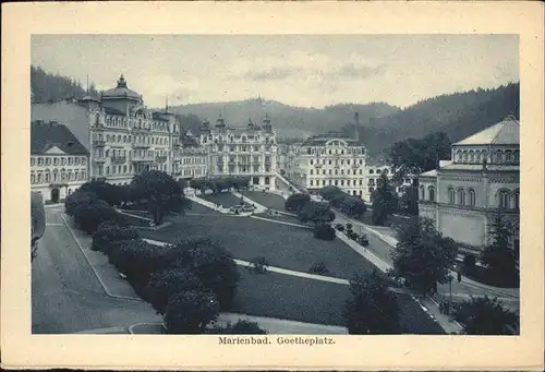 Marienbad Tschechien Goetheplatz mit Hotel Weimar Boehmen Kat. Marianske Lazne