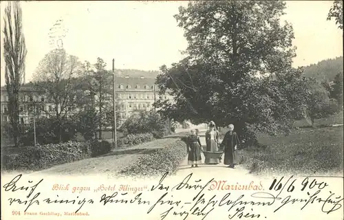 Marienbad Tschechien Blick gegen Hotel Klinger Boehmen Kat. Marianske Lazne