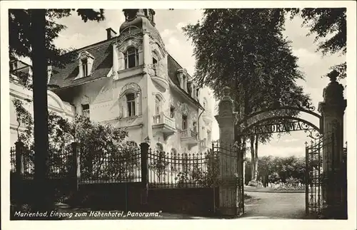 Marienbad Tschechien Eingang zum Hoehenhotel Panorama Boehmen Kat. Marianske Lazne